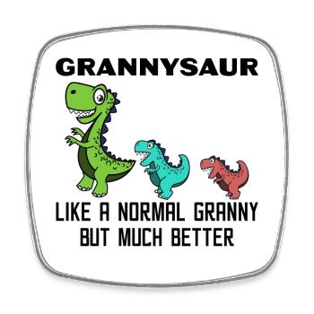Funny Grandma Grandma Dinosaur Statement - Square fridge magnet - white - Front