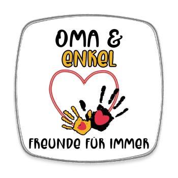 Großmutter Enkel Statement Oma - Viereckiger Kühlschrankmagnet - Weiß - Vorne