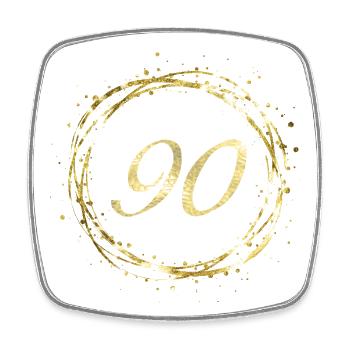90 - Viereckiger Kühlschrankmagnet - Weiß - Vorne