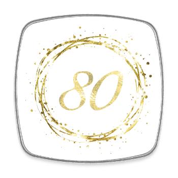 80 - Viereckiger Kühlschrankmagnet - Weiß - Vorne
