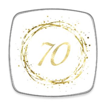70 - Viereckiger Kühlschrankmagnet - Weiß - Vorne
