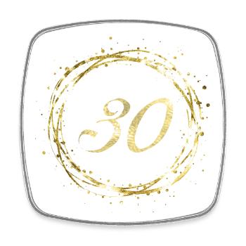 30 - Viereckiger Kühlschrankmagnet - Weiß - Vorne