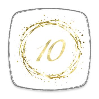 10 - Viereckiger Kühlschrankmagnet - Weiß - Vorne