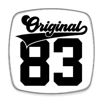 43. GEBURTSTAG 1983 ORIGINAL 83 - Viereckiger Kühlschrankmagnet - Weiß - Vorne