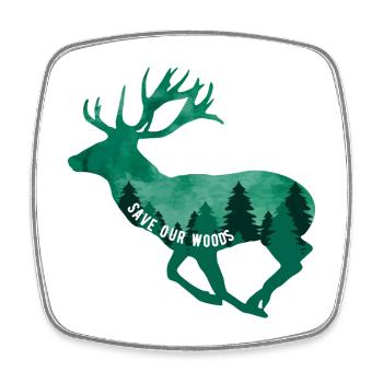 Changement climatique Protection de l’environnement Hirsch Durable - Magnet carré - blanc - Devant