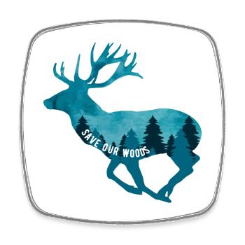 Changement climatique Protection de l’environnement Hirsch Durable - Magnet carré - blanc - Devant