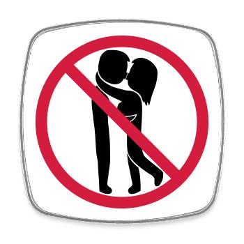 Kissing forbidden sign - Square fridge magnet - white - Front
