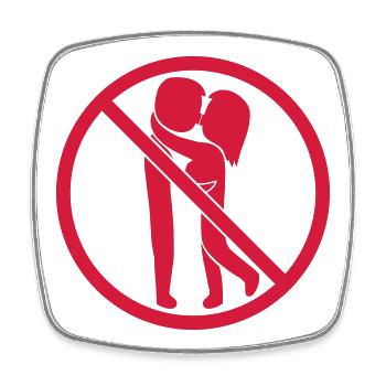 Forbidden Sign Kissing - Square fridge magnet - white - Front