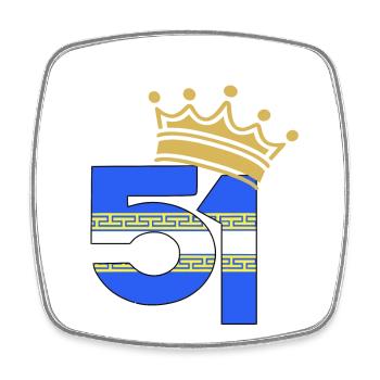 51 - Square fridge magnet - white - Front