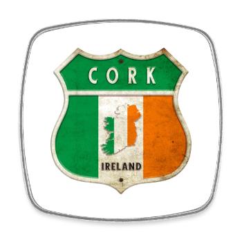 Cork Ireland Coat of Arms Flags Design - Square fridge magnet - white - Front