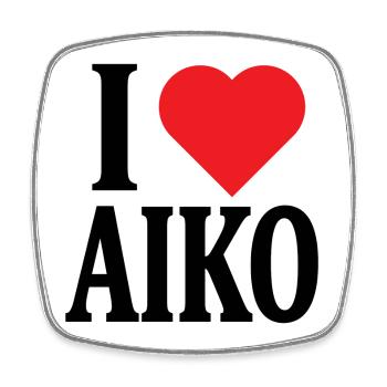 T-shirt I love Aiko t-shirt gift idea - Square fridge magnet - white - Front
