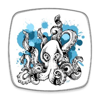 Kraken | Octopus | Seafaring | Adventure - Square fridge magnet - white - Front