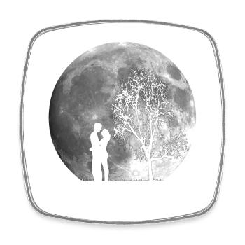 Saint Valentin, couple de pleine lune - Viereckiger Kühlschrankmagnet - Weiß - Vorne