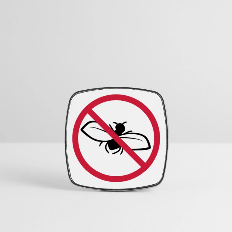 Fly Forbidden Shield Square fridge magnet