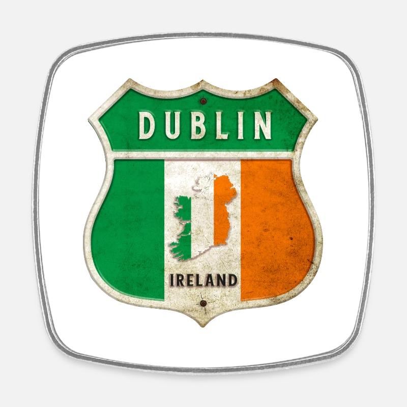 Dublin Irlande Armoiries Drapeaux Design - Magnet carré - blanc