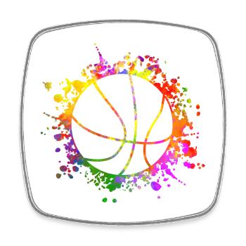 Basketball Paint Splatters colorful - Square fridge magnet - white - Front