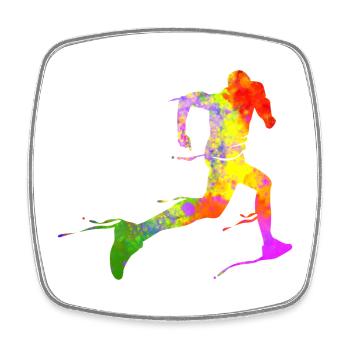 Coureurs de semi-marathon Sprint J’adore courir - Magnet carré - blanc - Devant