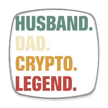 Crypto Papa - Viereckiger Kühlschrankmagnet - Weiß - Vorne