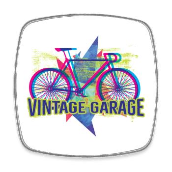 Vintage Garage - Square fridge magnet - white - Front