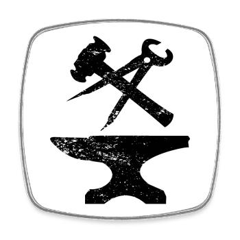 Blacksmith - Square fridge magnet - white - Front