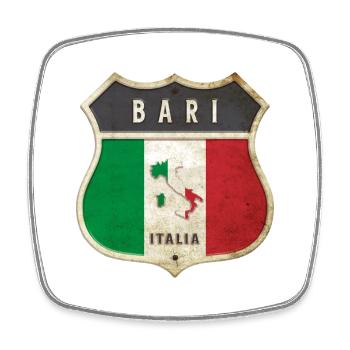Bari Italien Wappen Flaggen Design - Viereckiger Kühlschrankmagnet - Weiß - Vorne