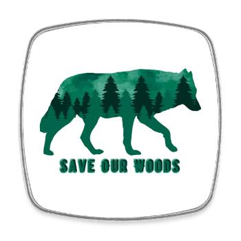 Climate Change Environmental Protection Wolf - Square fridge magnet - white - Front