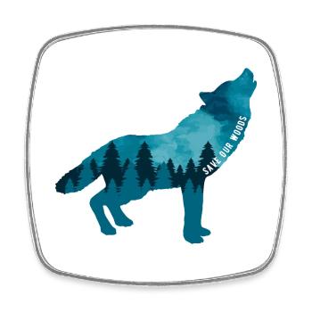 Changement climatique Protection de l’environnement Wolf Durable - Magnet carré - blanc - Devant