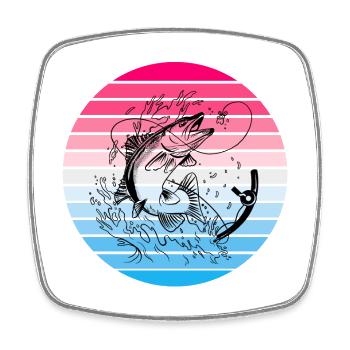 Anglers design - Square fridge magnet - white - Front
