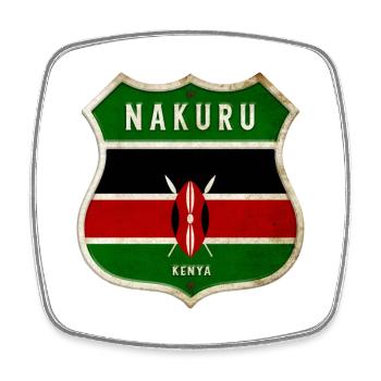 Nakuru Kenia Wappen Flaggen Design - Viereckiger Kühlschrankmagnet - Weiß - Vorne