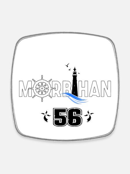 Morbihan - Magnet carré - blanc