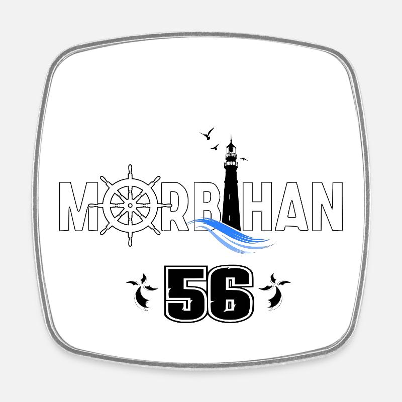 Morbihan - Square fridge magnet - white