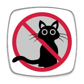 Cat forbidden sign - Square fridge magnet - white - Front