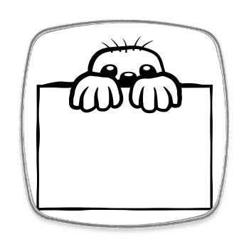 Shield Mole Design - Square fridge magnet - white - Front