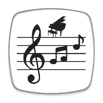 Klavier - Viereckiger Kühlschrankmagnet - Weiß - Vorne