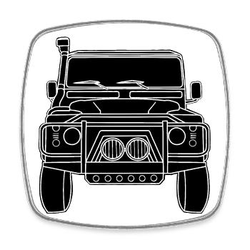 Landy Silhouette black - Viereckiger Kühlschrankmagnet - Weiß - Vorne