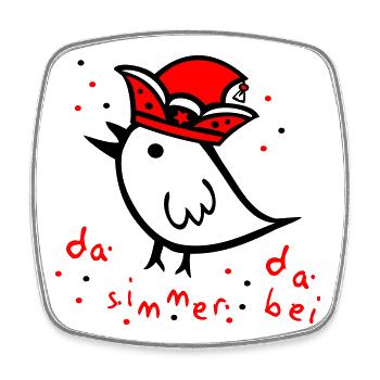 Karneval, Fasching, Konfetti - Viereckiger Kühlschrankmagnet - Weiß - Vorne