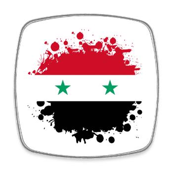 Blob drapeau de la Syrie - Magnet carré - blanc - Devant