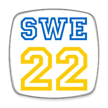 SWEDEN - Square fridge magnet - white - Front