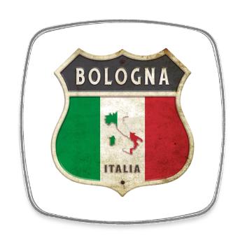Bologna Italien Wappen Flaggen Design - Viereckiger Kühlschrankmagnet - Weiß - Vorne