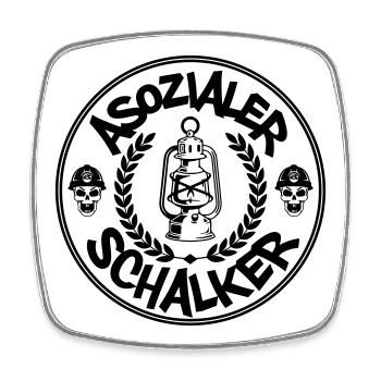 Asozialer Schalker | Farben änderbar - Viereckiger Kühlschrankmagnet - Weiß - Vorne