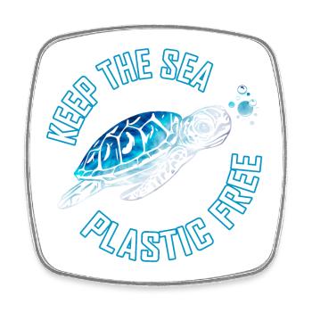 Tie Dye Sea Turtle Skip a Straw Save A Turtle - Square fridge magnet - white - Front
