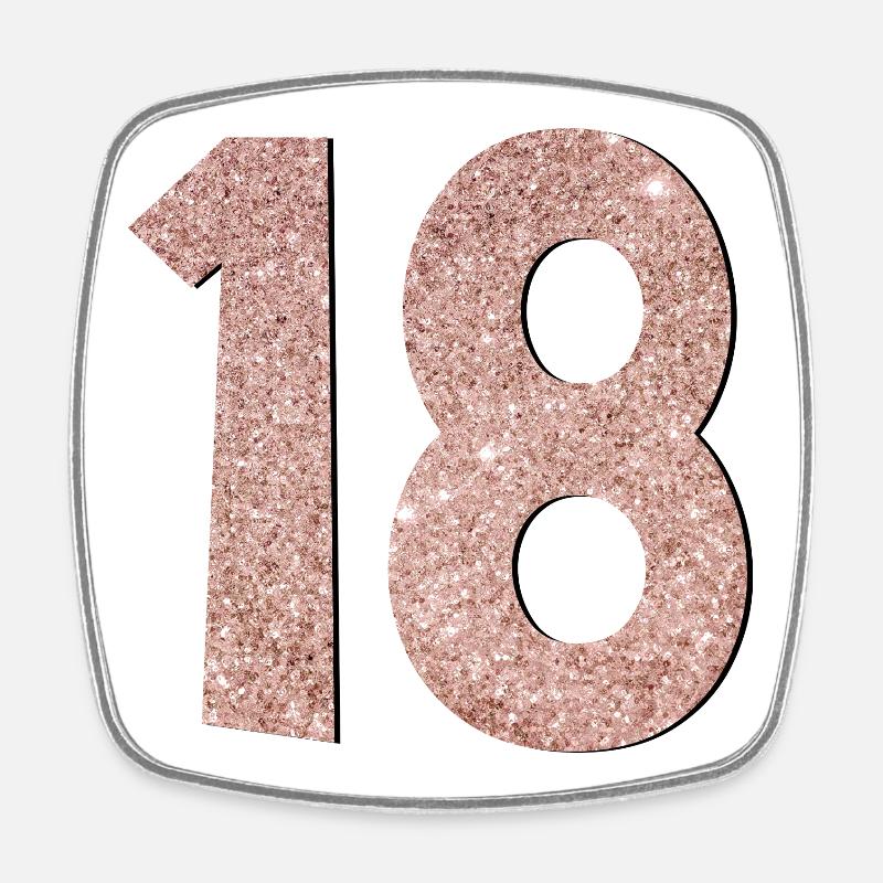 Numéro 18 - 18e anniversaire - dix-huit - Magnet carré - blanc