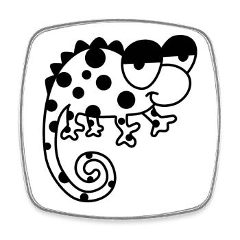 Chameleon – Color-changing reptile, stylish Vinta - Square fridge magnet - white - Front