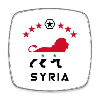 Motif lion syrien - Magnet carré - blanc - Devant