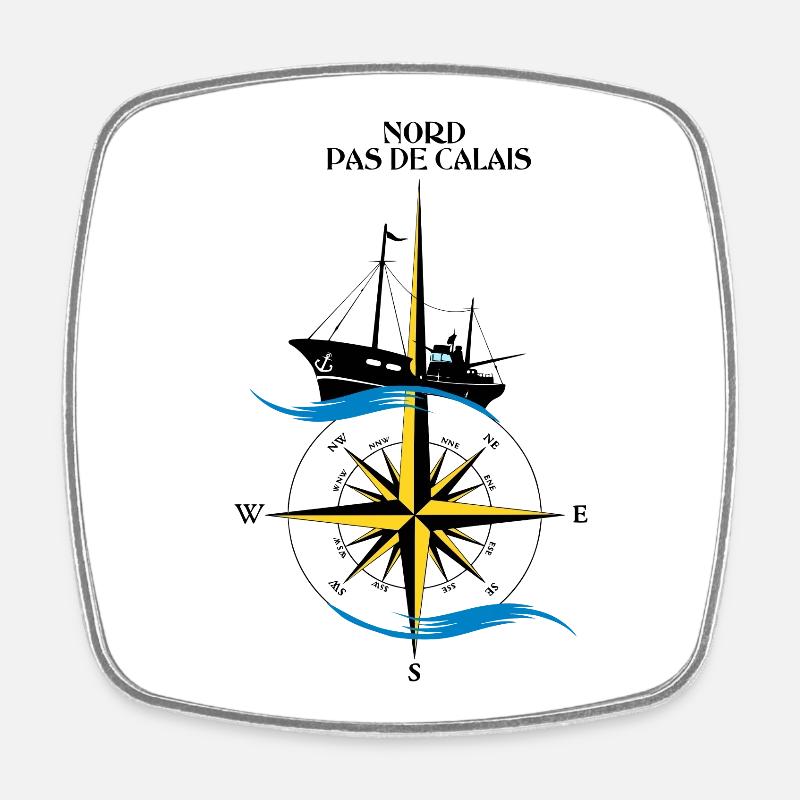 Nord Pas de Calais - Magnet carré - blanc
