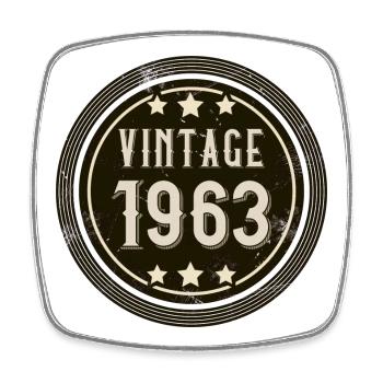 1963 Geburtsjahr Vintage Geburtstag Jahrgang - Viereckiger Kühlschrankmagnet - Weiß - Vorne