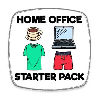 Laptop Kaffee Job Home Office Statement Wfh - Viereckiger Kühlschrankmagnet - Weiß - Vorne