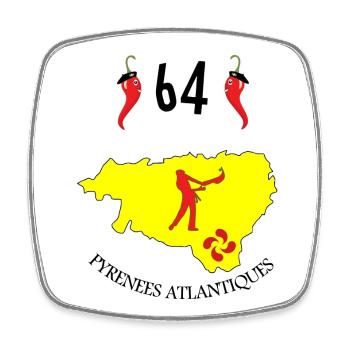 Atlantische Pyrenäen - Viereckiger Kühlschrankmagnet - Weiß - Vorne