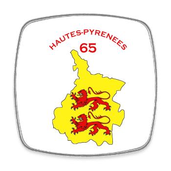 Hautes-pyrénées - Magnet carré - blanc - Devant