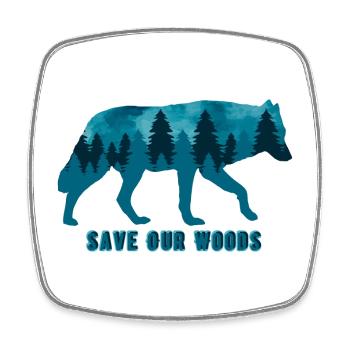 Climate Change Environmental Protection Wolf - Square fridge magnet - white - Front